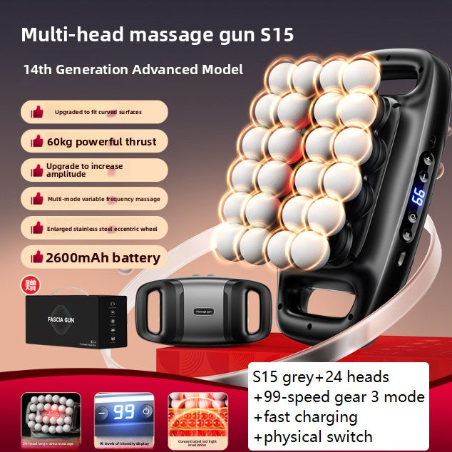 Multi-Head Fascia Gun Muscle Massager